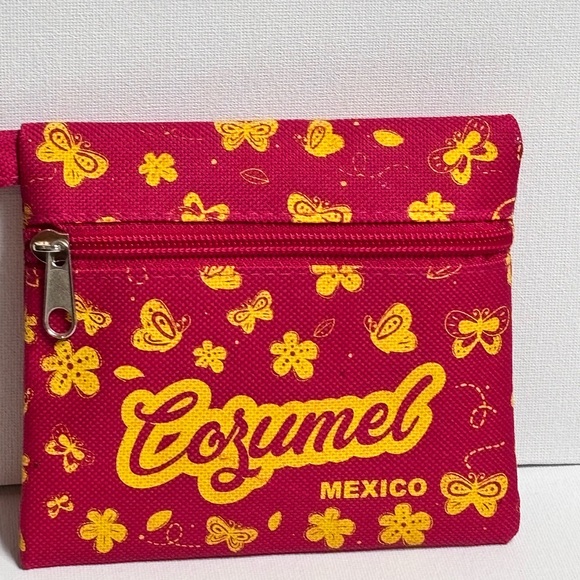 Women's Pink and Yellow Pouch - Picture 2 of 7